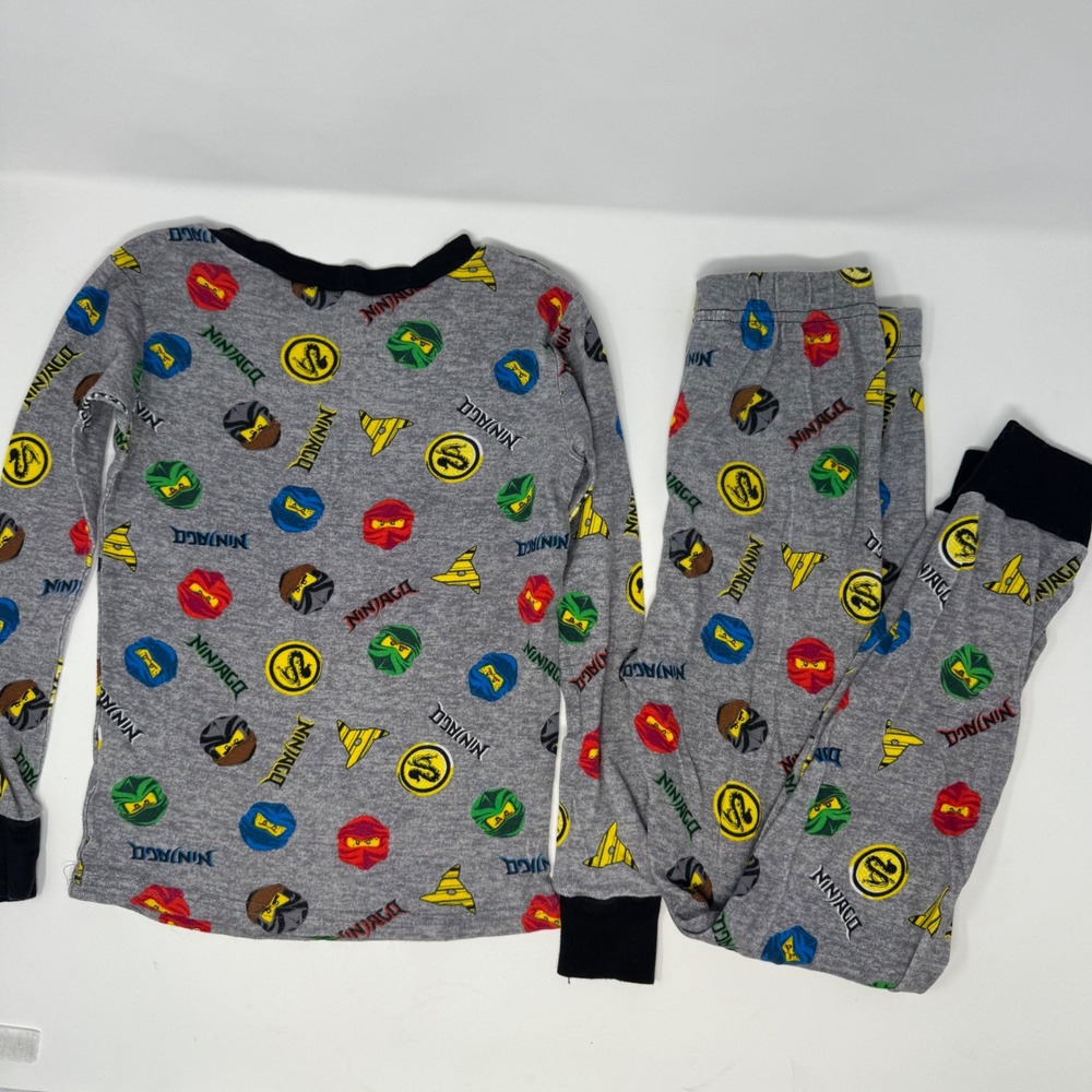 LEGO Ninjago TMNT Pajama Sets Kids Size 8 Green Gray Ninja Sleepwear Bundle PJs - Picture 6 of 7